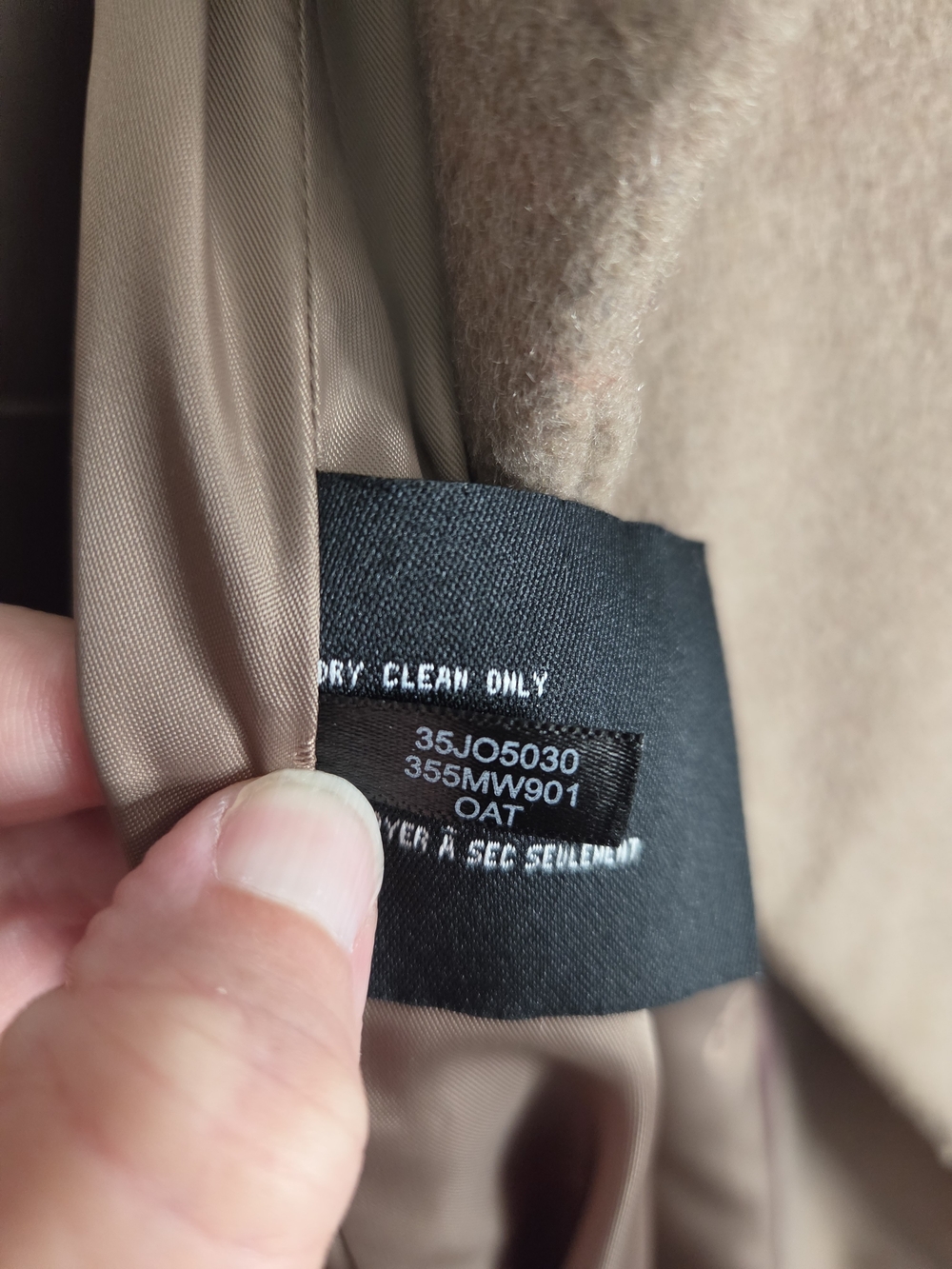 Cole Haan Camel Wool Blend Oversized Hooded Cape Collar Coat Size 10 - Picture 9 of 12